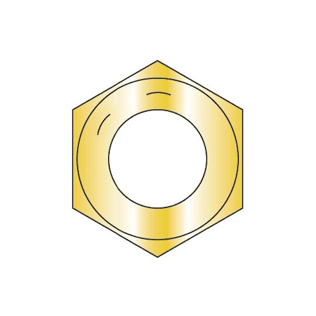 Newport Fasteners Hex Nut, 7/16"-14, Steel, Grade 8, Zinc Yellow, 3/8 in Ht, 1200 PK 412249-BR-1200